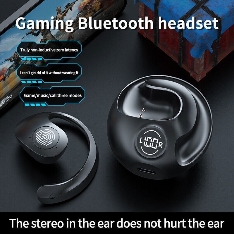 Wireless Bluetooth 5.3 Ear Hook Headphones with Stereo Bass
