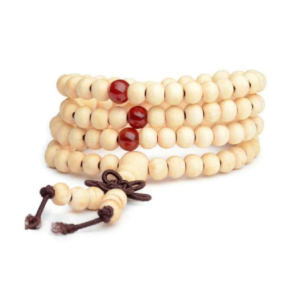 Stretch Wrap Mala Bracelet 108 6mm Bead Beautiful Natural Wood Prayer Buddhist