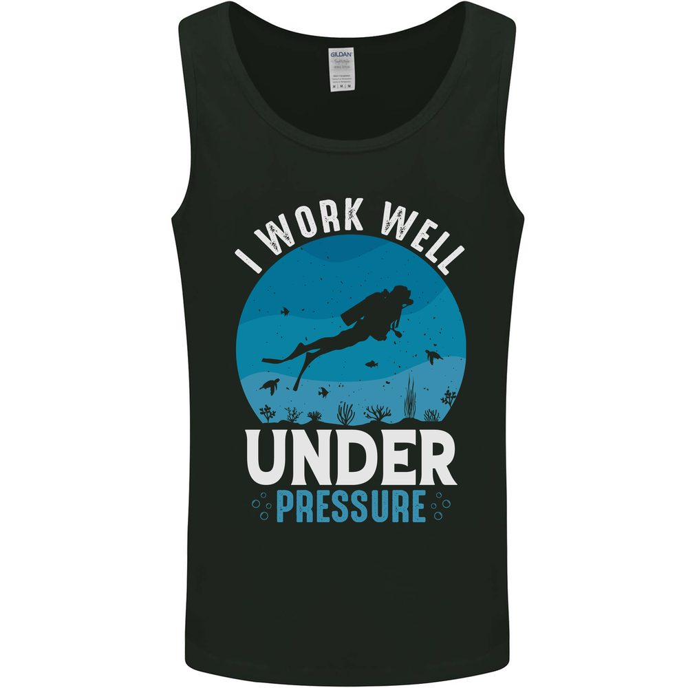 Scuba Diving Work Well Under Pressure Diver Funny Mens Vest Tank Top