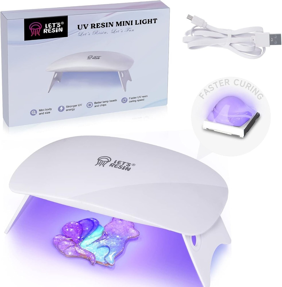 LET'S RESIN Mini UV Light for Resin, 2.5Times Higher Energy Mini, White