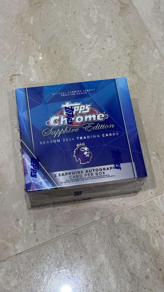 ✅IN HAND✅ 2026 Topps Chrome Premier League Hobby SAPPHIRE EDITION Sealed.