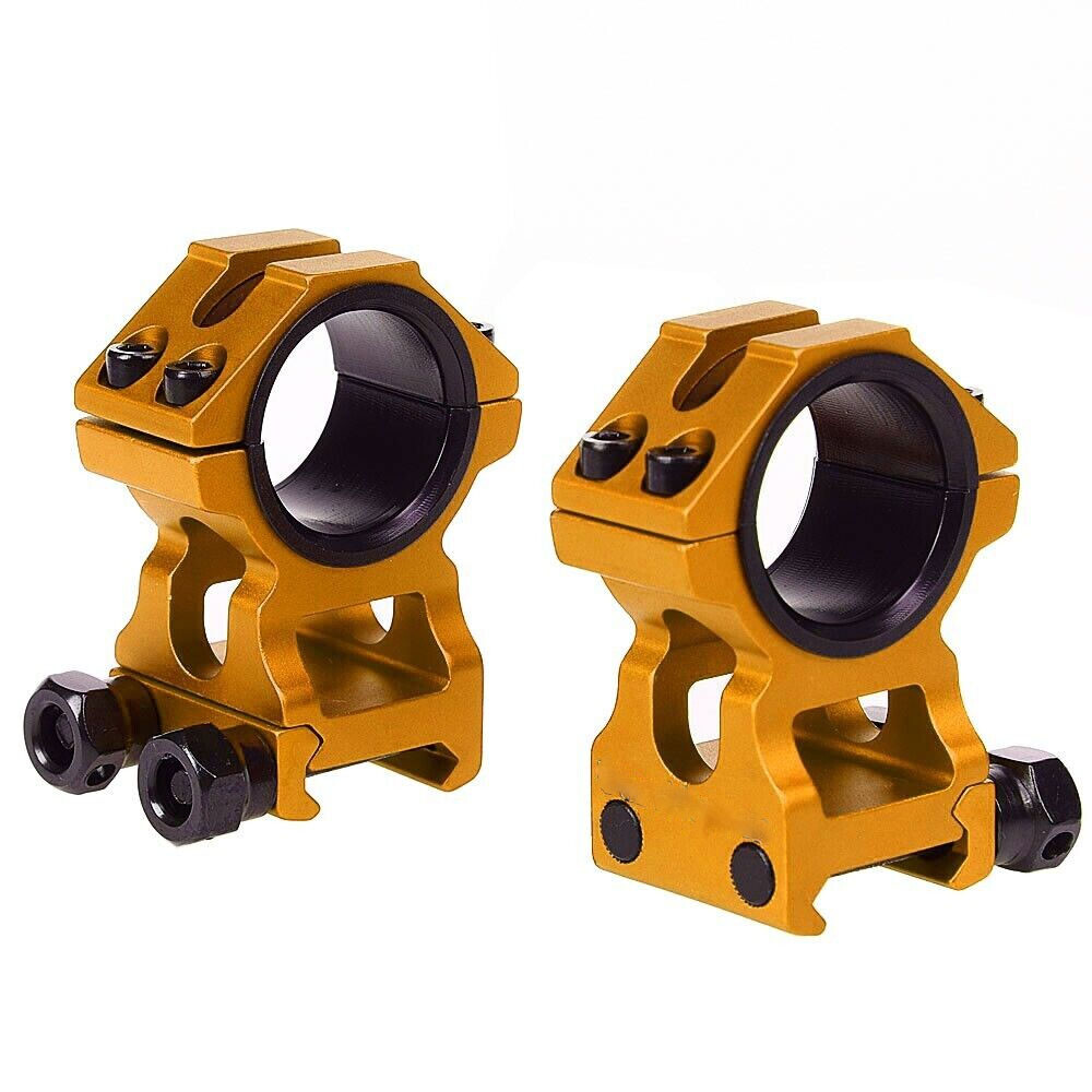 25.4mm/30mm Gold Riflescope Rings with 20mm Picatinny Rail Mount