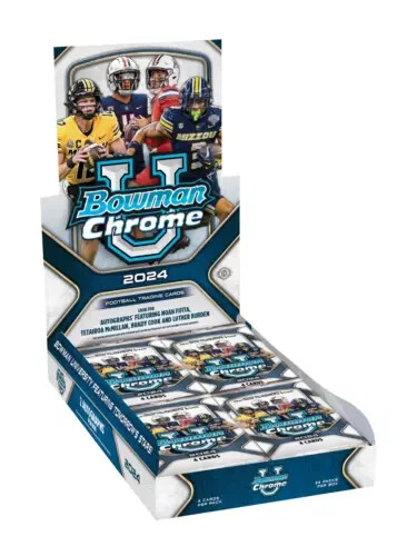 2024 Bowman Chrome U Football Hobby Box (2 Autos)