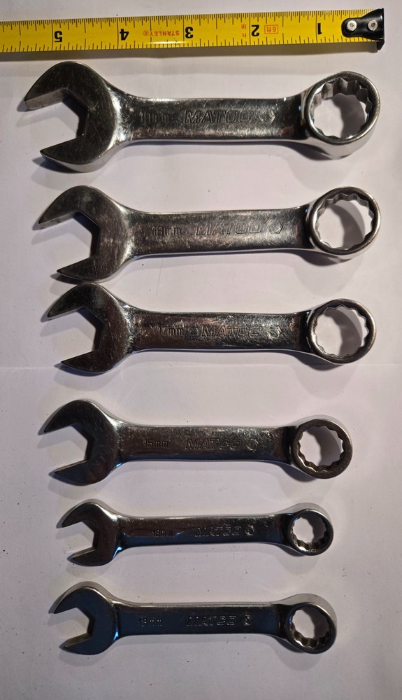 Matco Tools 12pt Metric Short Combination Wrench 6 pc set, RCS series