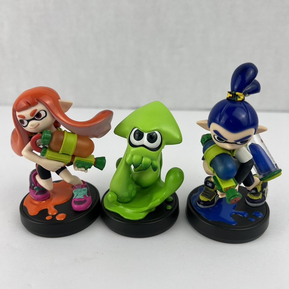 Splatoon Amiibo Figures 3 Pack - Inkling Boy, Inkling Girl, Inkling Squid