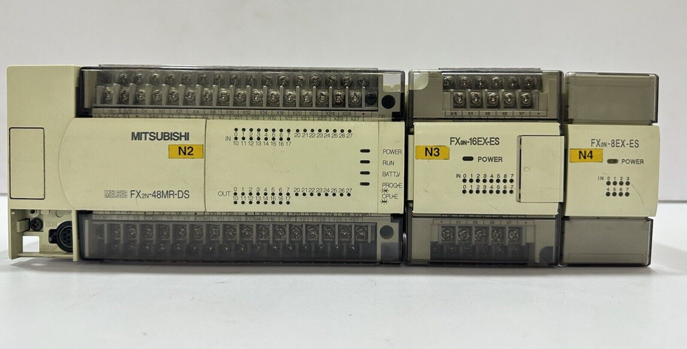 MITSUBISHI MELSEC FX2N-48MR-DS, FX0N-16EX-ES, FX0N-8EX-ES PLC RACK