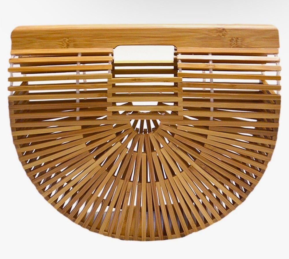 Cult Gaia Inspired Bamboo Arc Bag - Boho Bohemian Hippie Beach Bag Purse