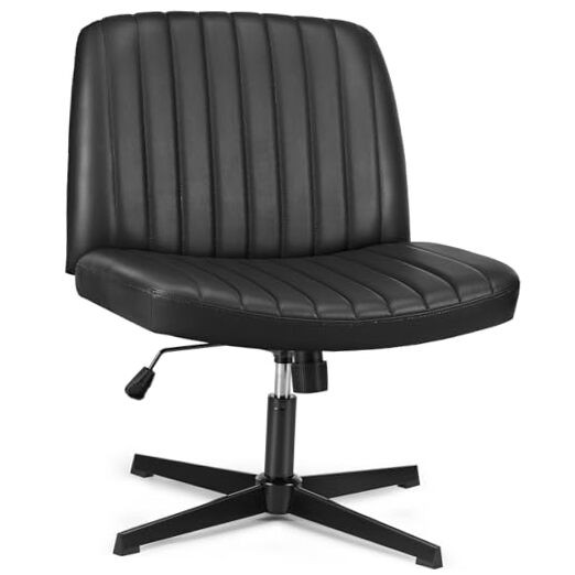 Criss Cross Legged Armless Chair with Wide Adjustable Seat Height, No Wheels