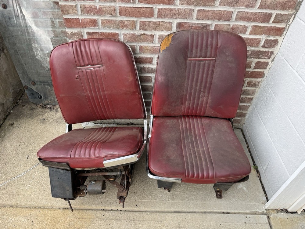 OEM 1964-66 FORD THUNDERBIRD BUCKET SEATS W/ TRACKS POWER DRIVER BUCKET