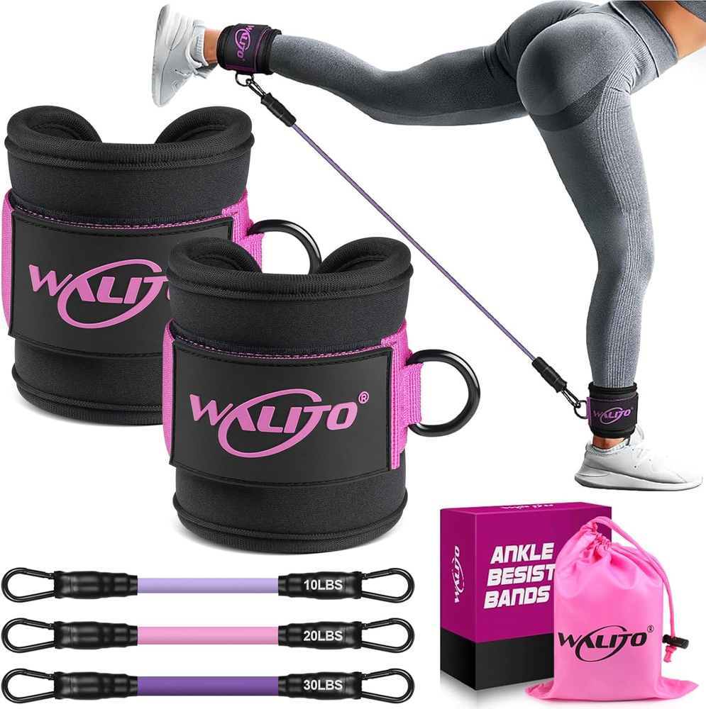 Ankle Resistance Bands with Cuffs, Ankle Bands for Working Out, Ankle Straps for