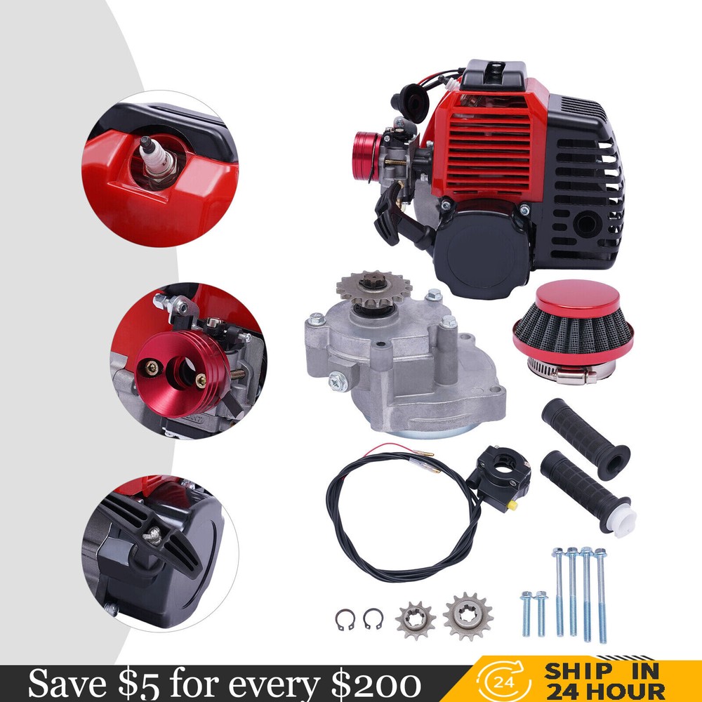 Bicycle Motorized 49CC 2-Stroke Gas Petrol Bike Engine Motor Kit Chain Scooter