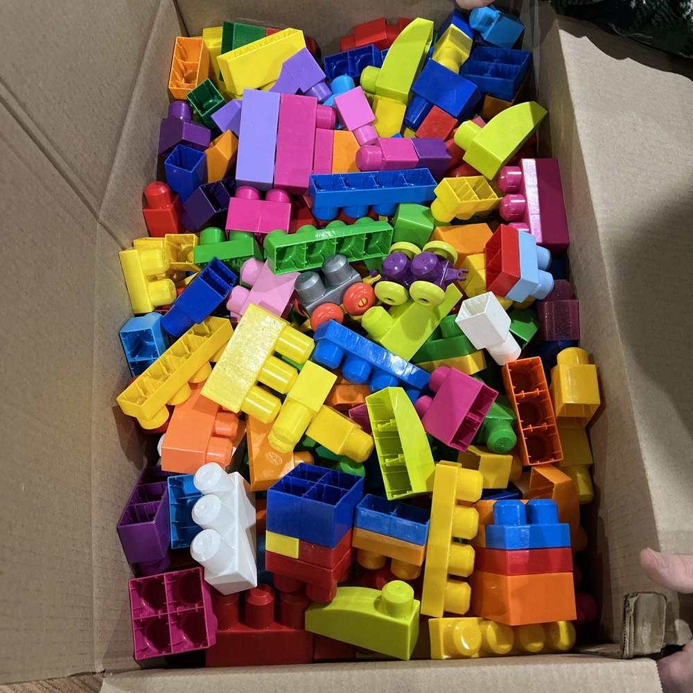 Mega Blok Lot Big Blocks Large Toddler-Friendly Building Toys 29 Lbs Mixed Sizes