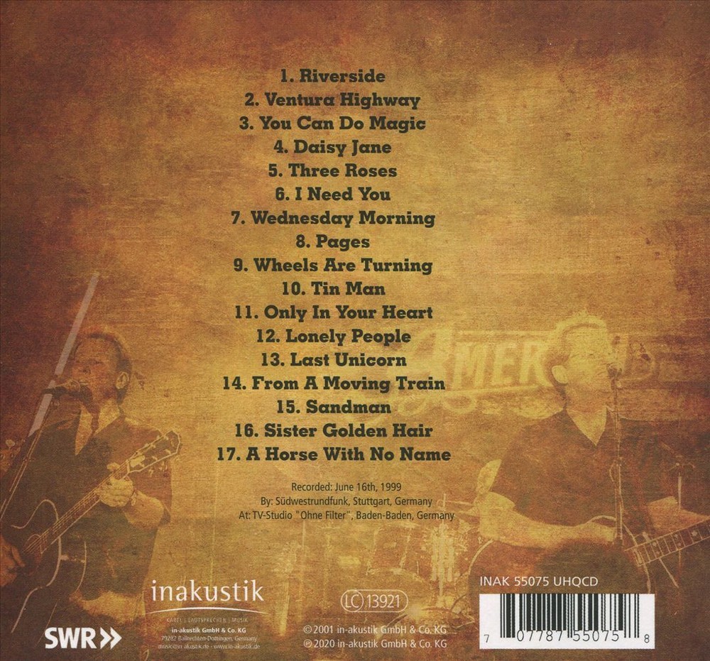 AMERICA GREATEST HITS IN CONCERT NEW CD