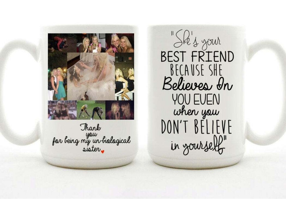 Custom Thank You For Being My Un Biological Sister Mug