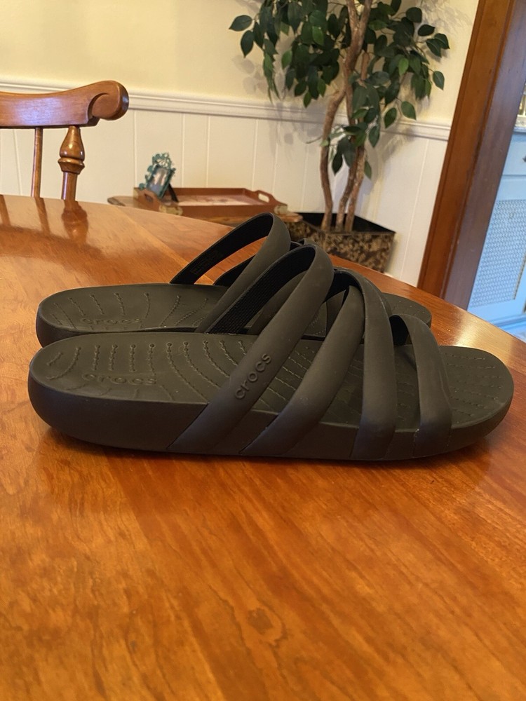 Crocs Splash Strappy Sandals Black Women's Sz8