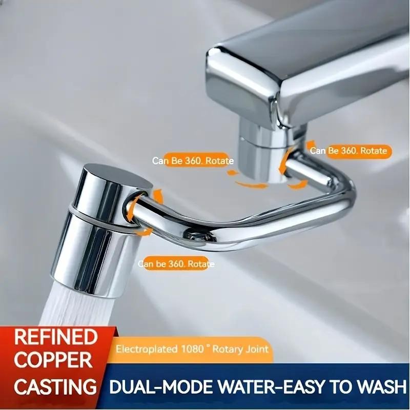 1pc 1080° Swivel Stainless Steel Kitchen Faucet Extender Universal Splashproof D
