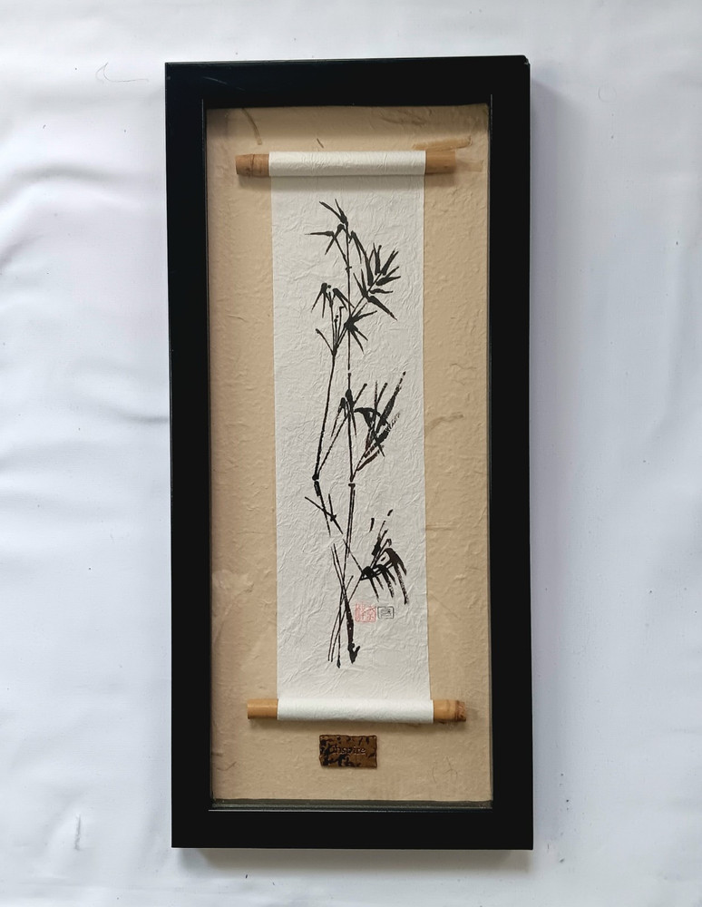 Chinese Zen kakejiku Scroll Shadowbox Wall Art. Inspire. 8x17