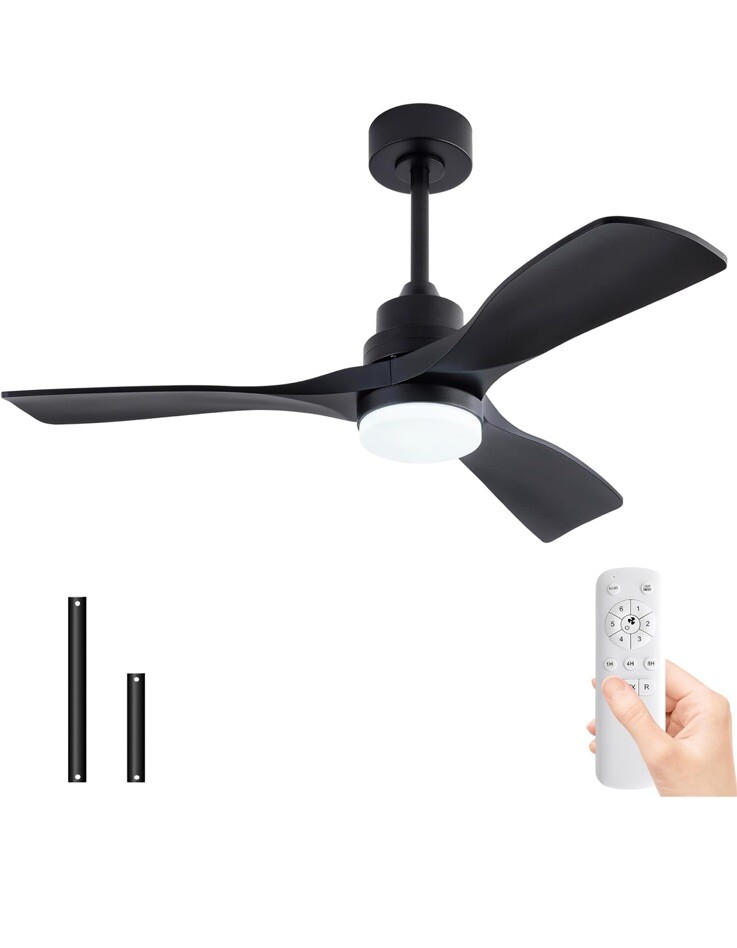 Prichor 42-inch Ceiling Fan with Light Kit and Remote, 3 Dual Finish Blades