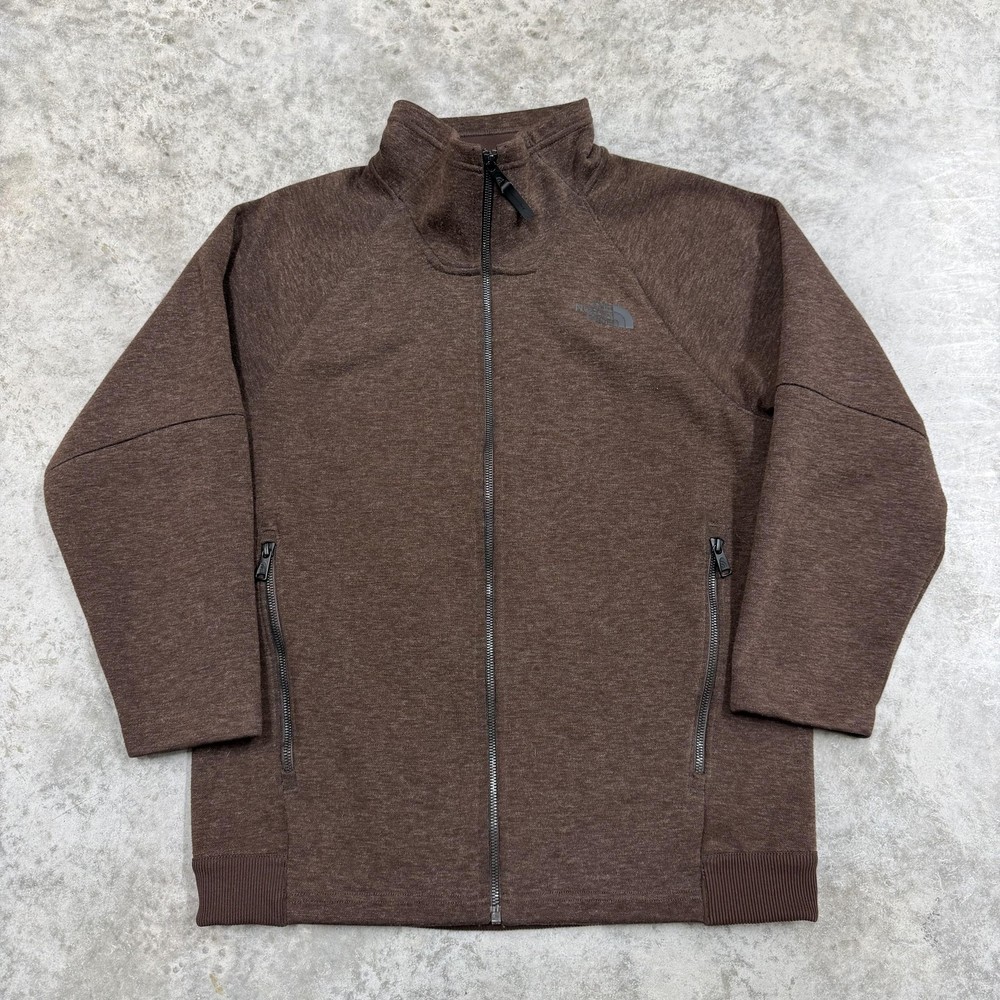 The North Face Jacket Mens Medium Brown Fleece Full Zip Stand Collar Pockets
