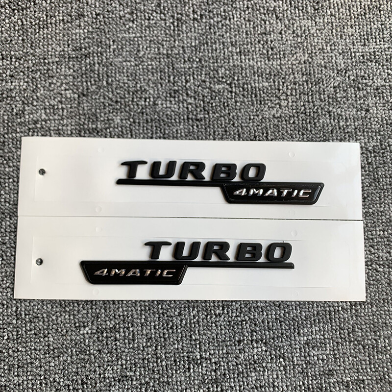 New TURBO 4MATIC Fender Emblem Chrome Badge Mercedes AMG A35 CLA45 GLA45