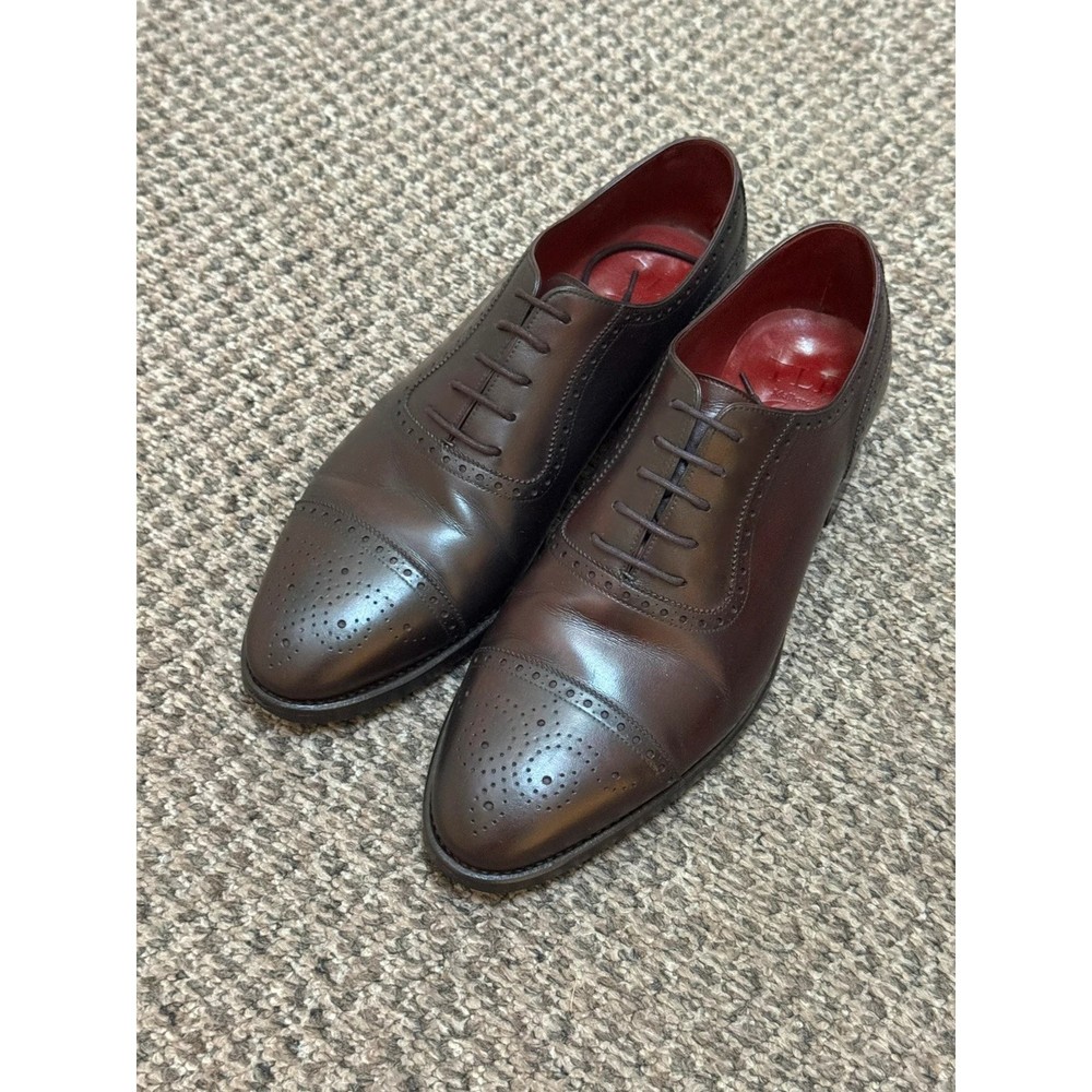 TLB Mallorca Bespoke Dark Burgundy Brogue Oxford Shoes Size 7