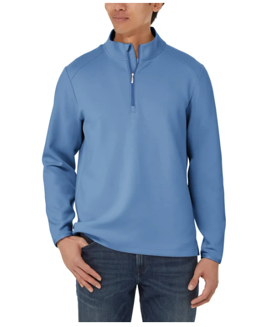 Kirkland Signature Men's Half Zip Long Sleeve Sweater Blue Size L