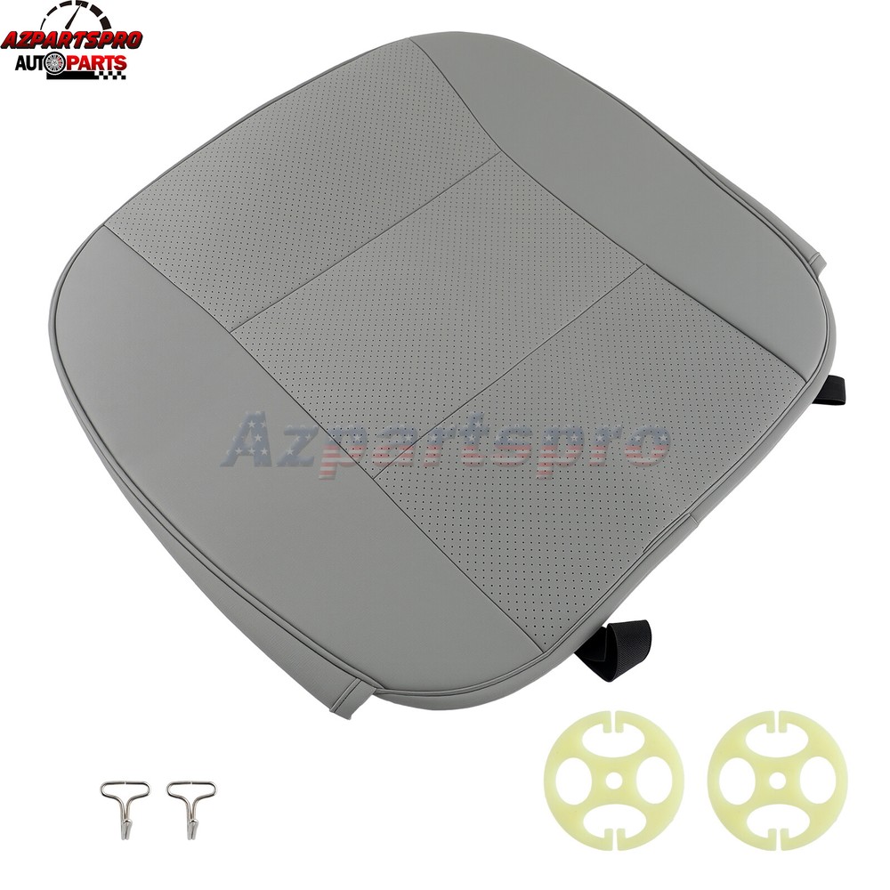 Gray Breathable Front Seat Cover Leather Pad Mat Cushion Full Surround Pullover