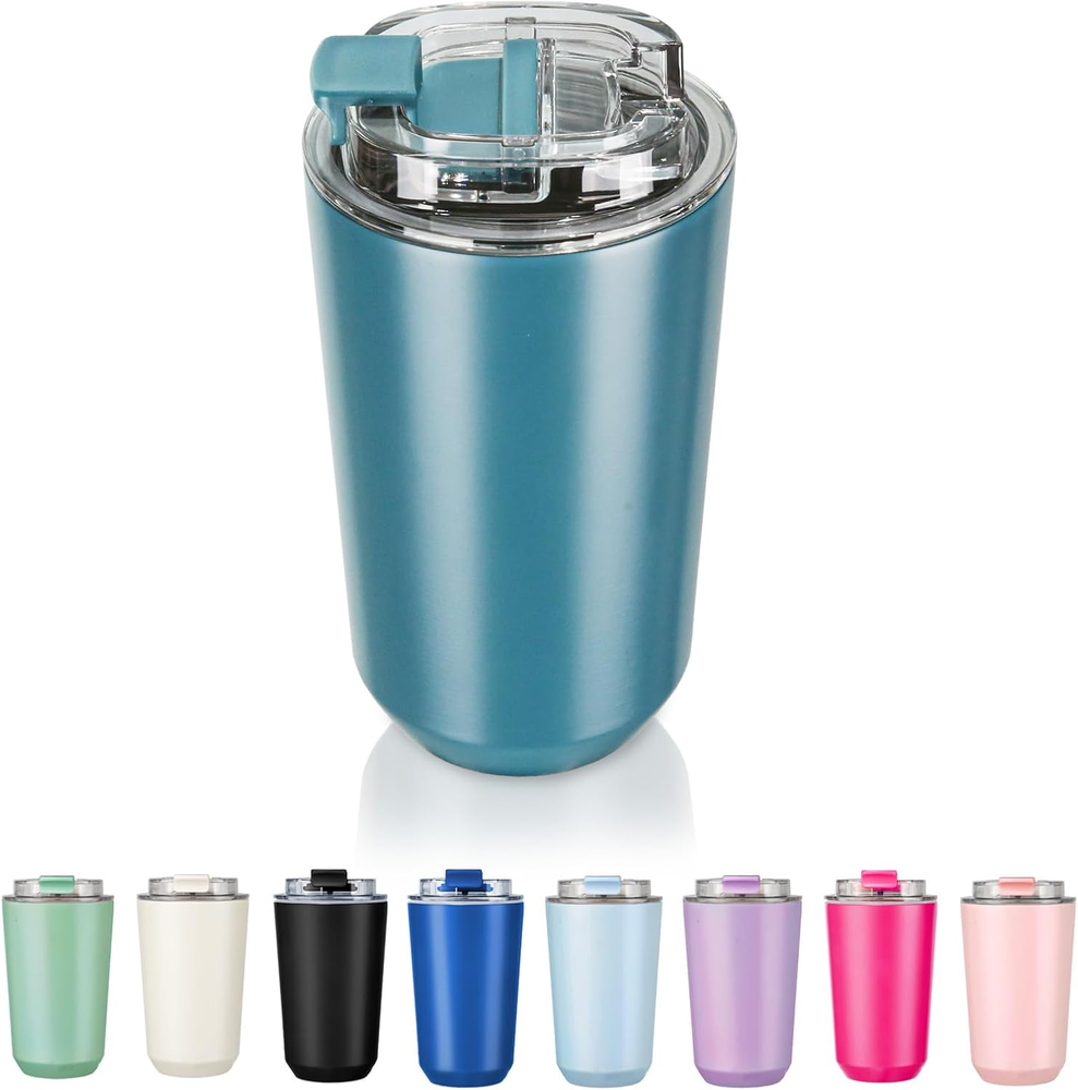Insulated Tumblers with Lid, 14 Oz Travel Coffee Mug Stainless Steel Vacuum Cup,