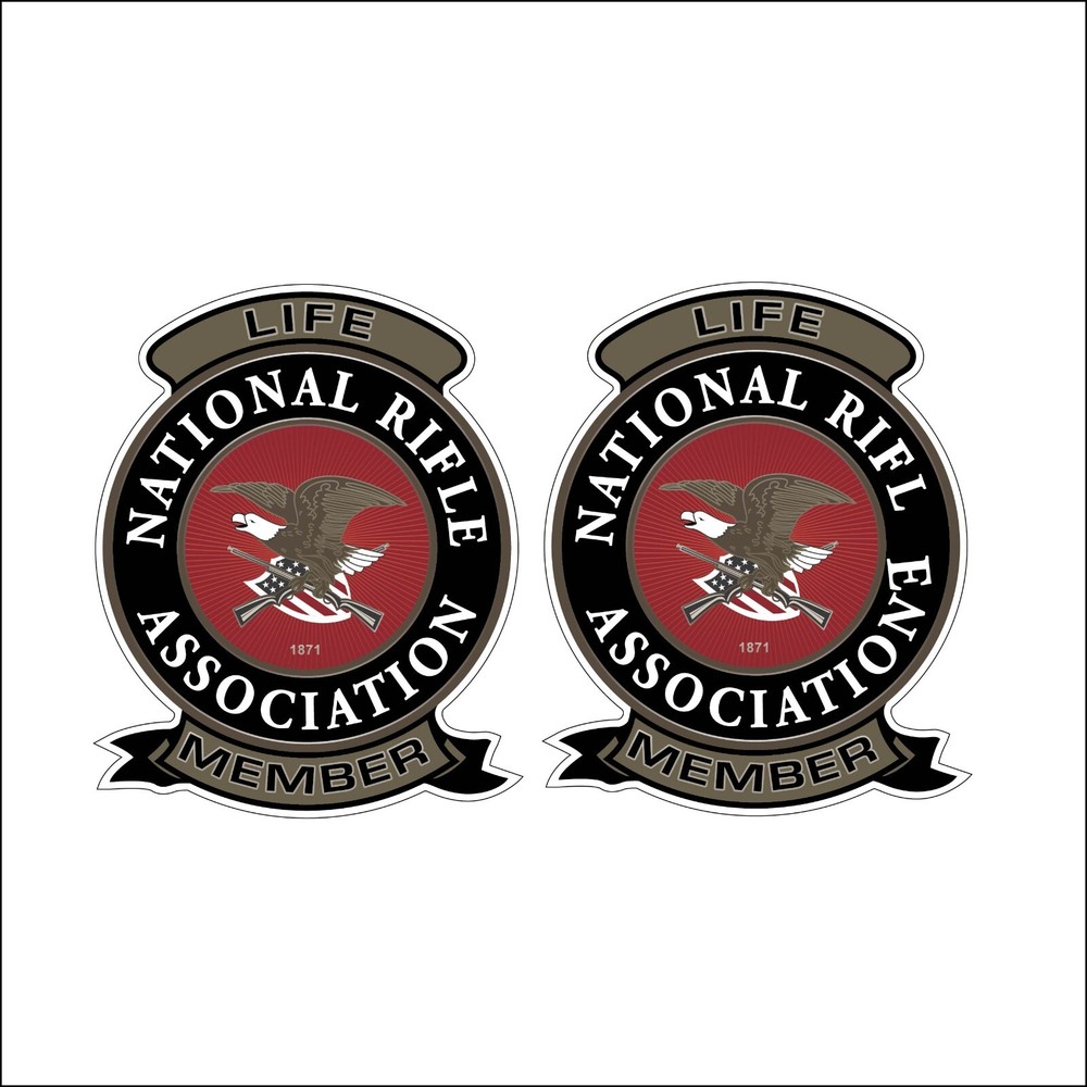 NRA Life Member Patch Logo Guns Decal Replica Stickers 1 Pair p23 Same Day Ship-image