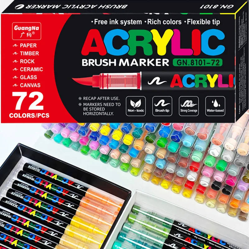 12-120 Colors Acrylic Pens Brush Markers for Painting on Stone, Wood,Canvas,Rock