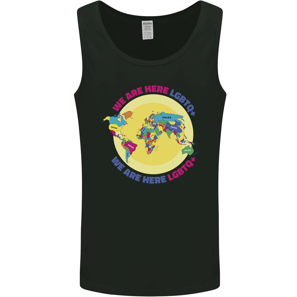We Are Here LGBT Mens Vest Tank Top