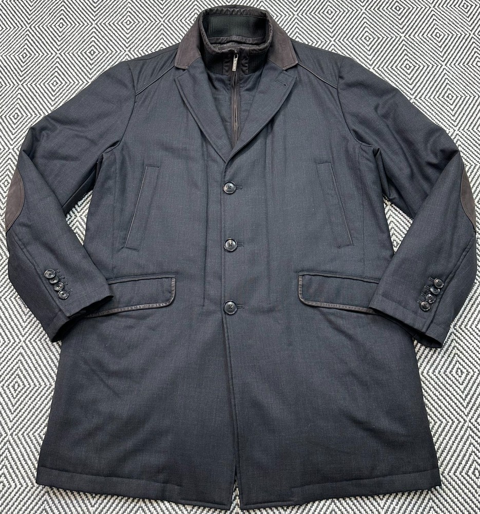 Pal Zileri Men’s Wool Blend Coat Jacket Size 54 L Made in Italy Thermore £1100