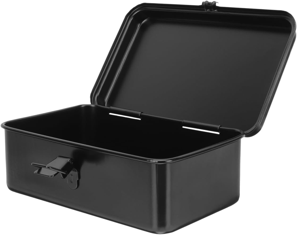 Small Metal Tool Box Portable Tool Box Organizer, Hip Roof Style Portable Steel