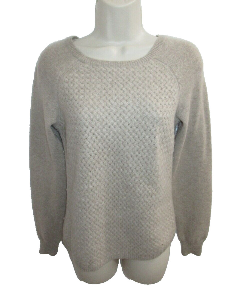 Cynthia Rowley 100% 2-ply Cashmere Beige Crew Neck Sweater Size M