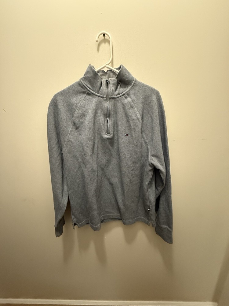 Tommy Hilfiger Men's Grey-Blue Quarter Zip Jacket Size M - $90 Value
