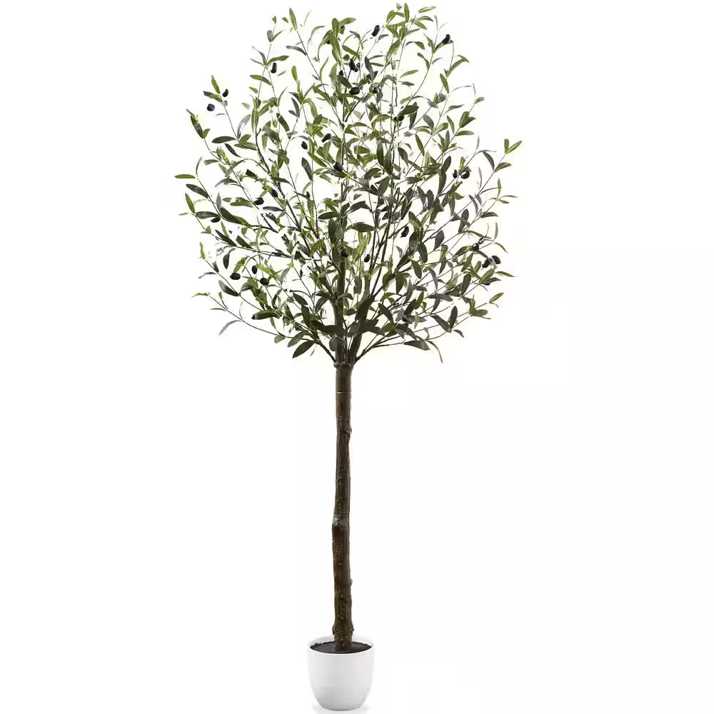 6.5 Ft Tall Lifelike Artificial Olive Tree for Home Decor