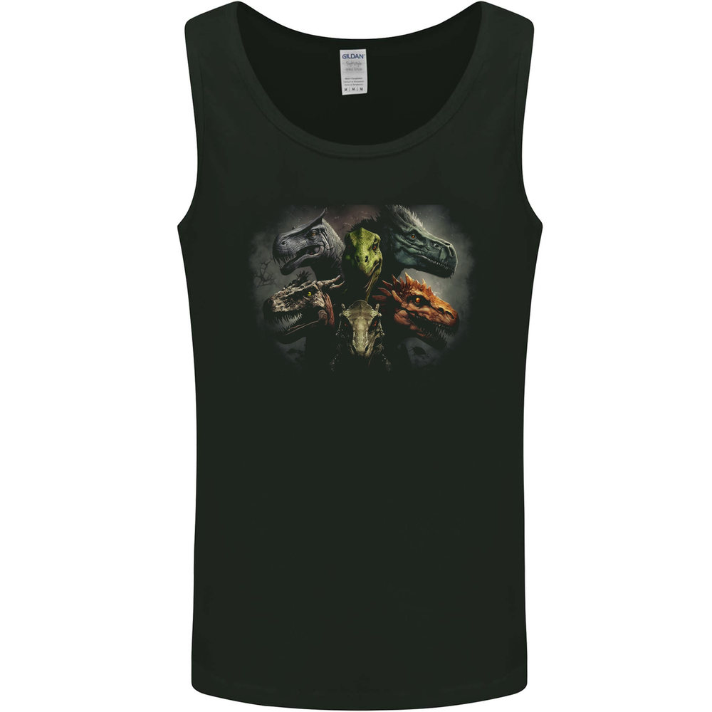 6 Dinosaur Collage T-Rex Raptor Dragons Mens Vest Tank Top