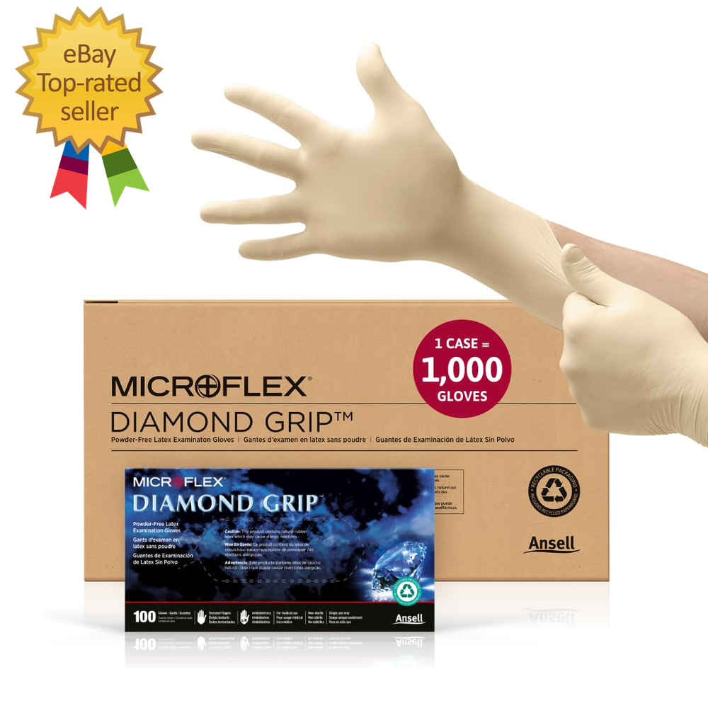 Microflex Diamond Grip MF-300 Latex Gloves for Automotive Work