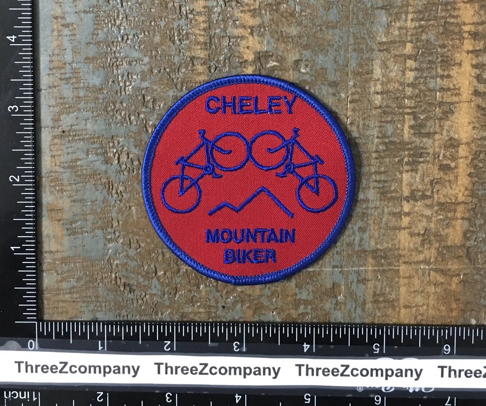 Vintage Cheley Mountain Biker Colorado Trails Iron-On Twill Patch CO
