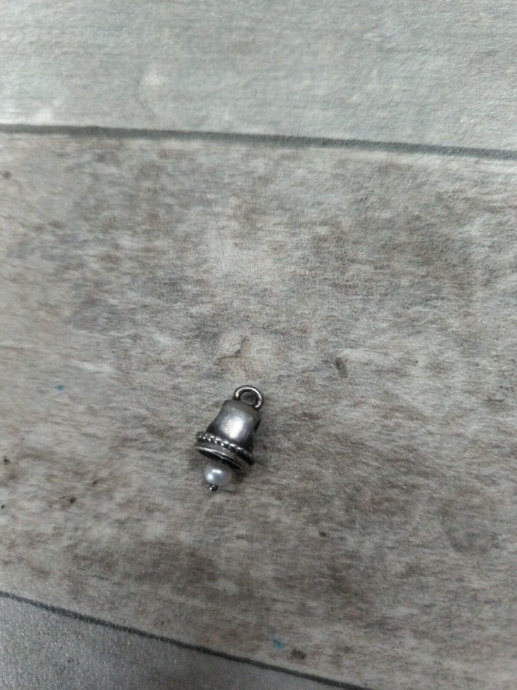 Genuine Pandora Silver S925 Wedding Bell Charm with Pearl ALE