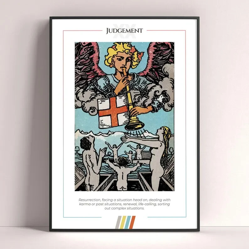 Judgement Tarot Card Art Print Digital Download Tarot Poster