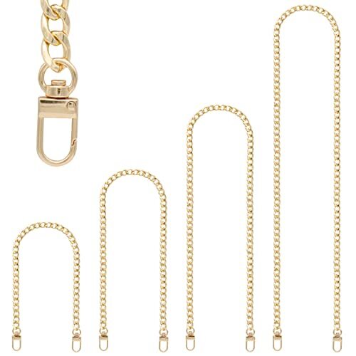 4 Pieces Different Sizes Iron Replacement Flat Chains Iron Metal Chain Strap For