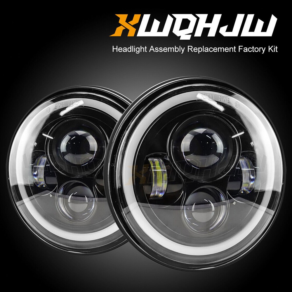 For Suzuki Samurai SJ410 Pair 7 inch LED Round Headlights DRL Hi/Lo Beam Lamp