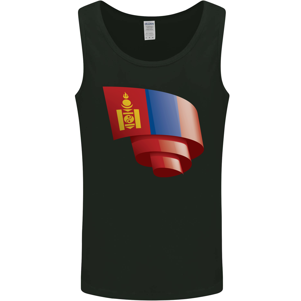 Curled Mongolia Flag Mongolian Day Football Mens Vest Tank Top