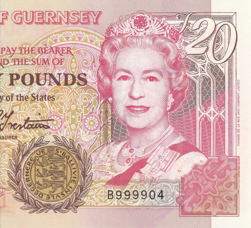 1996 THE STATES OF GUERNSEY QEII 20 POUNDS ~Trestain~ **999904** (( GEM UNC ))
