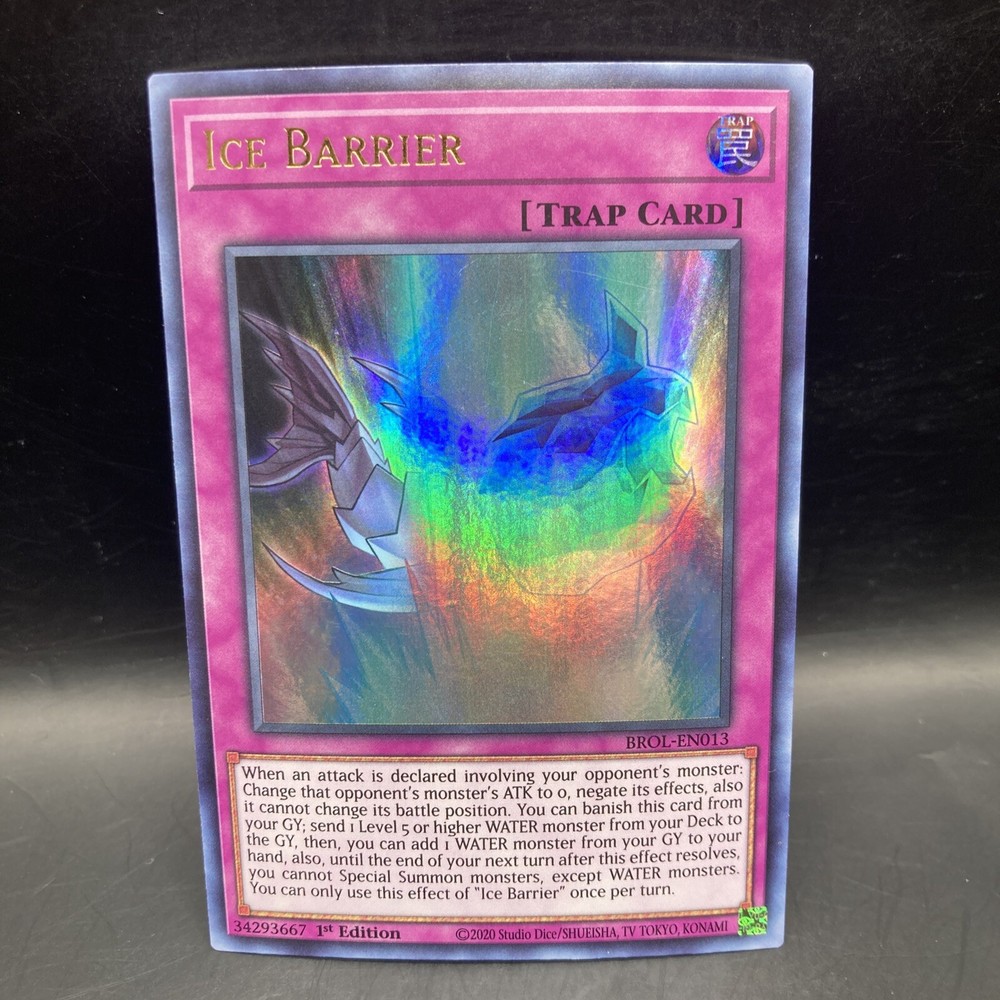 BROL-EN013 Ice Barrier 1st Ed - Brothers of Legend Rare Card  