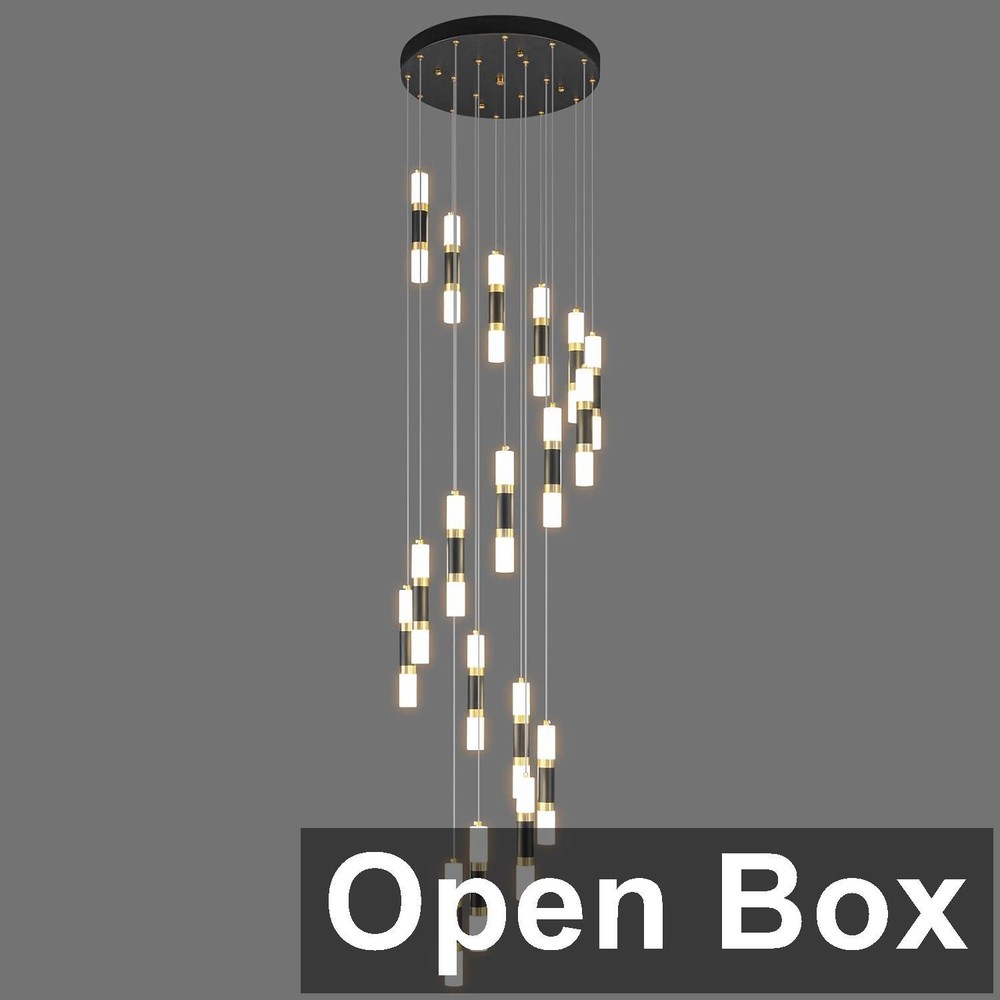 LIANGMH JP-044-18Y - 18 Light Modern Ceiling Pendant Light, 108W, Black/Gold