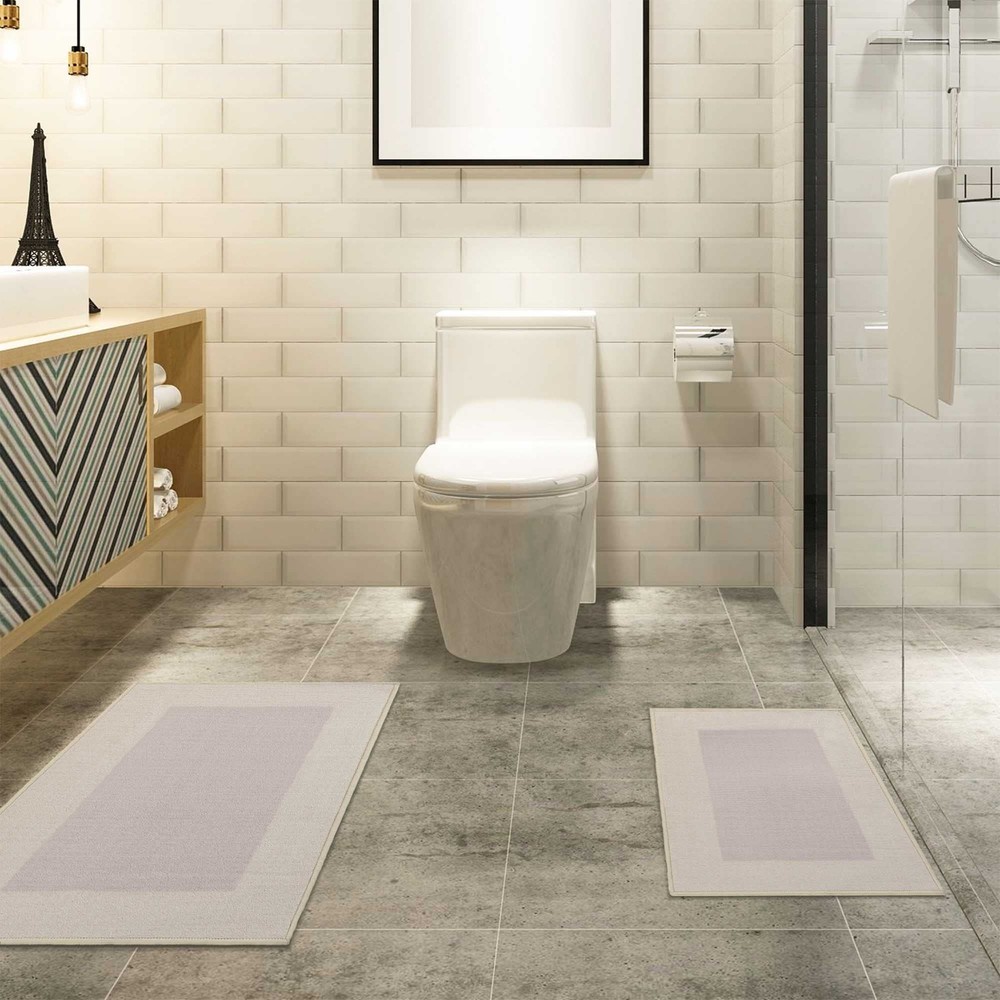 Nylon Kitchen Mat Set, Small Washable Area Rugs, Non-Slip Backed Rugs, Low He...