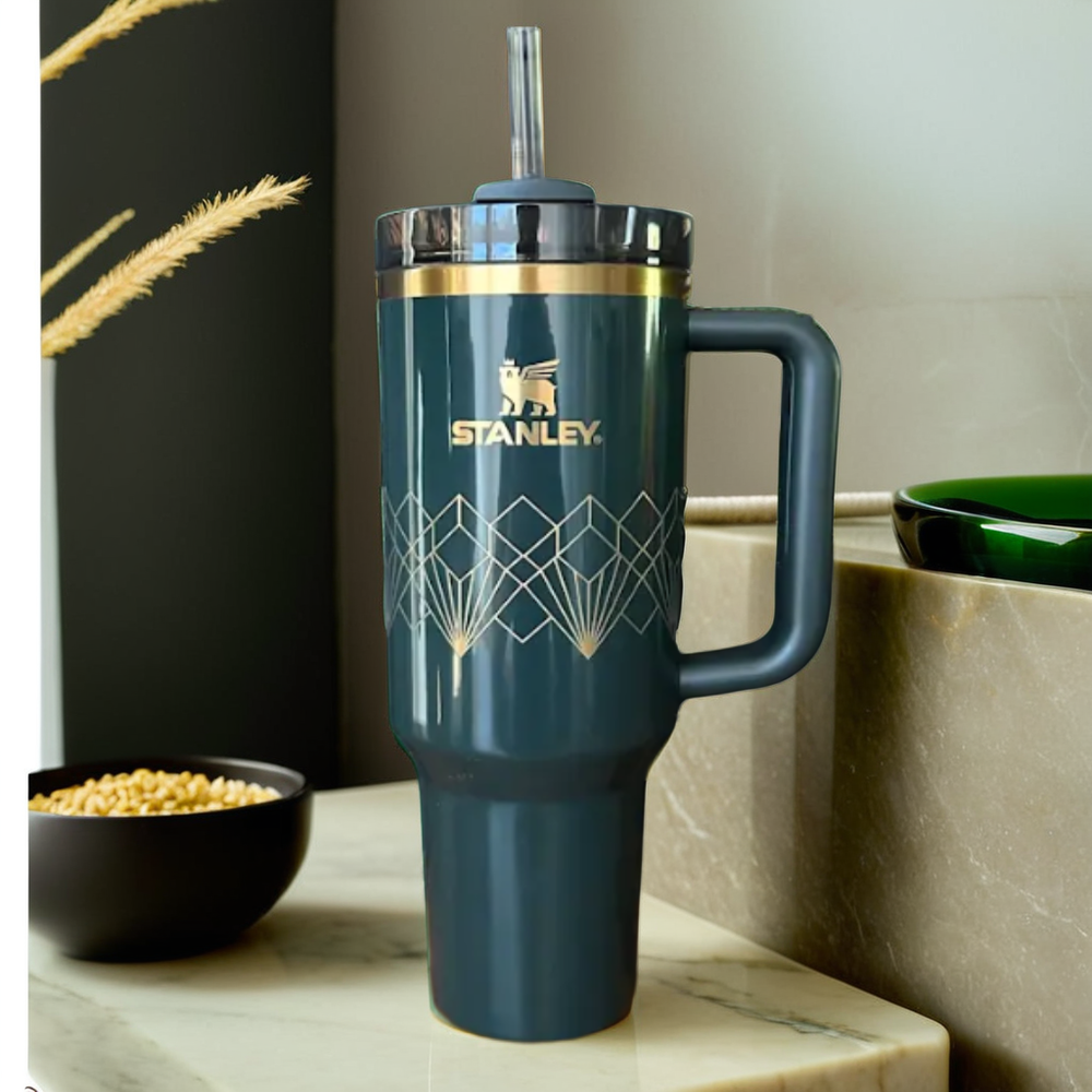 Stanley Deco Quencher H2.0 Flowstate Tumbler 40oz Forest Gloss