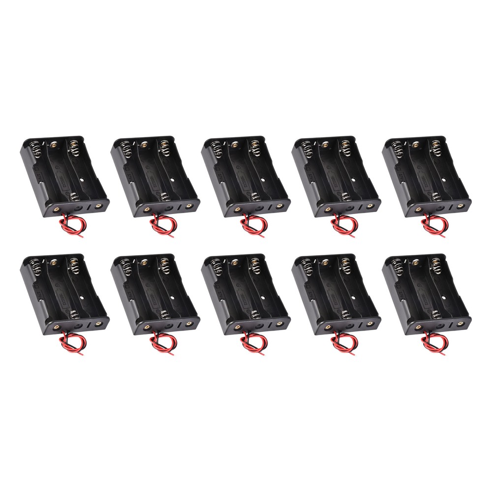 10 Pack 3 x 3.7V 18650 Battery Holder Box Case with Wire for DIY Projects